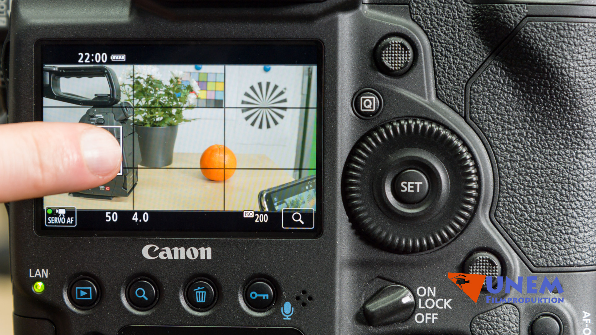 Schärfeverlagerung am Monitor der Canon 1D-X Mark-II